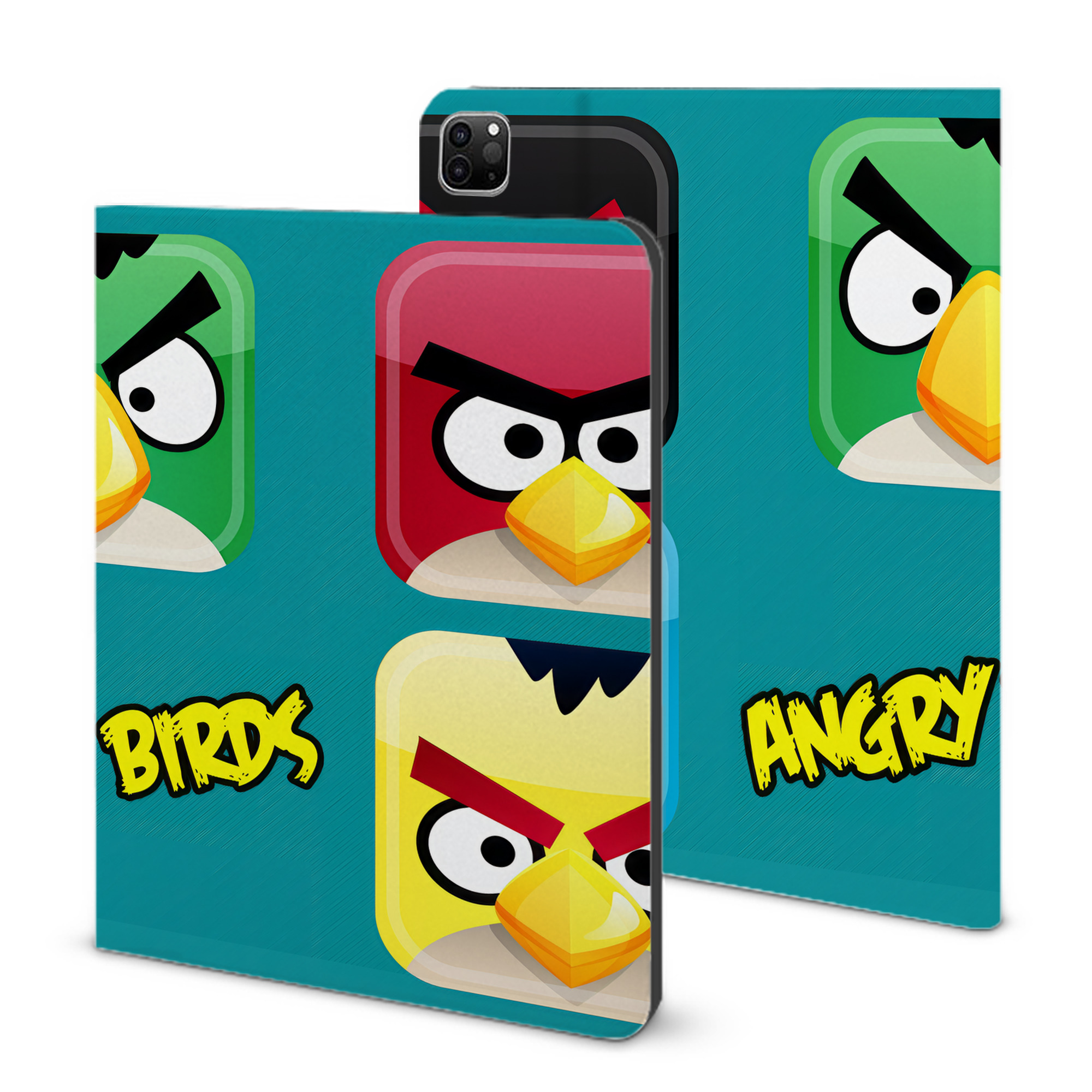 （画像用） Angry Birds アングリーバード IPad ケース ブック型 PUレザー TPU 耐衝撃 軽量 薄型 ペン収納なし 全面保護 IPad 各モデル対応